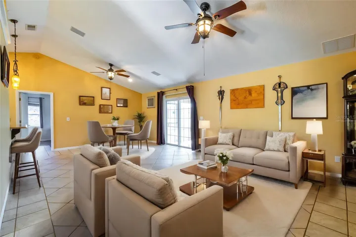 Virtually Staged Living Room and Dining Room