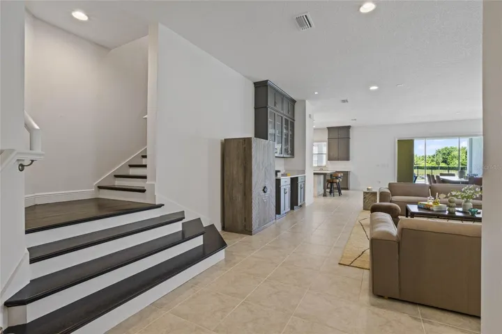 Engineered wood stairs offers a natural and warm aesthetic