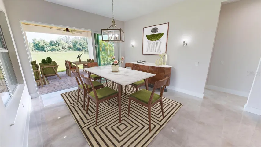 **Virtually staged - Dining area