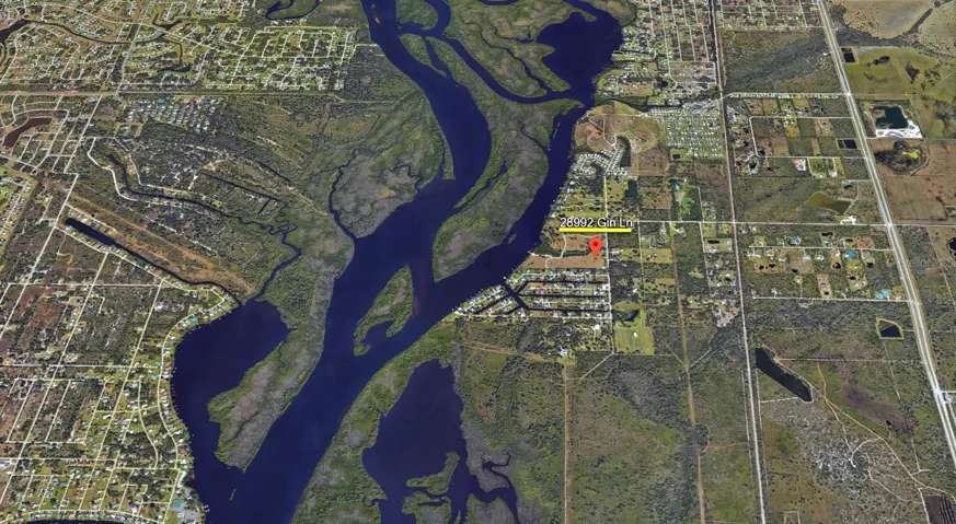 Aerial location of The Estates on Peace River