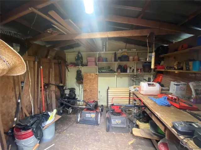 Shed in backyard