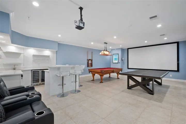 media room and bar
