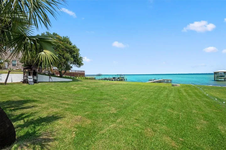 rear yard and bay view
