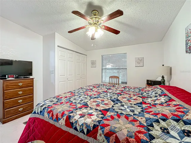This primary bedroom has a large ensuite bathroom