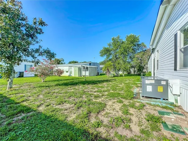 Backyard with updated AC unit