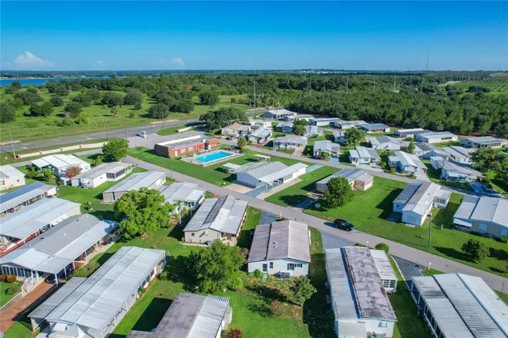 Aerial of the home and neighbors