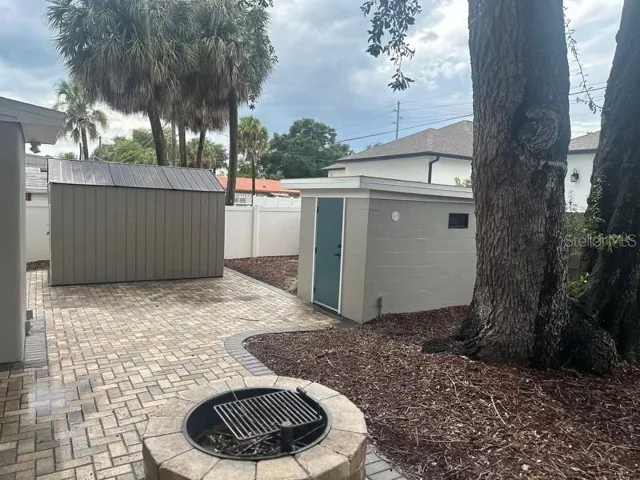 fireplace in backyard