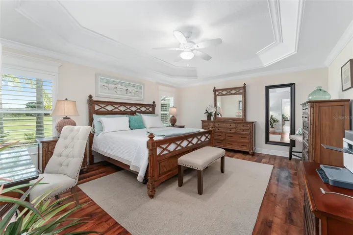 PRIMARY SUITE INCLUDES MOST FURNISHINGS SHOWN, HAS NICE FINISHING DETAIL THROUGHOUT AND ENSUITE BATH.