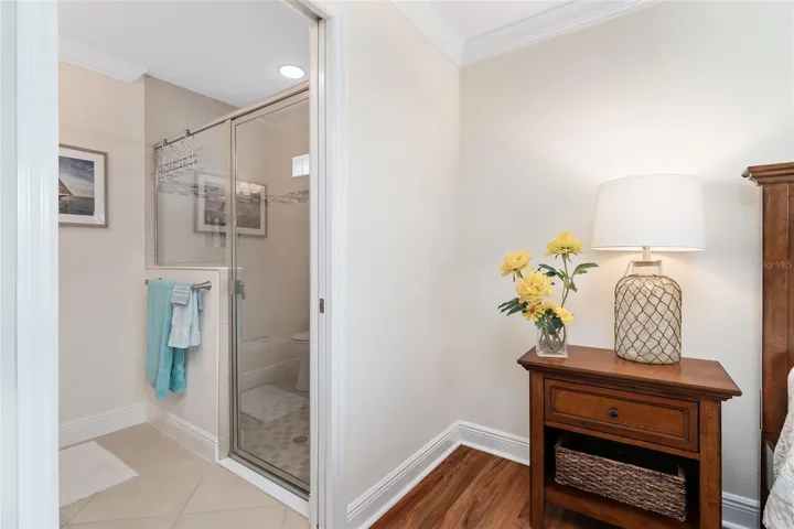 FRONT GUEST ROOM EN SUITE BATH HAS WALK IN SHOWER.