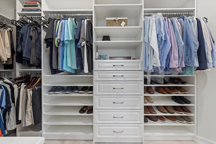 His and hers built in custom closets