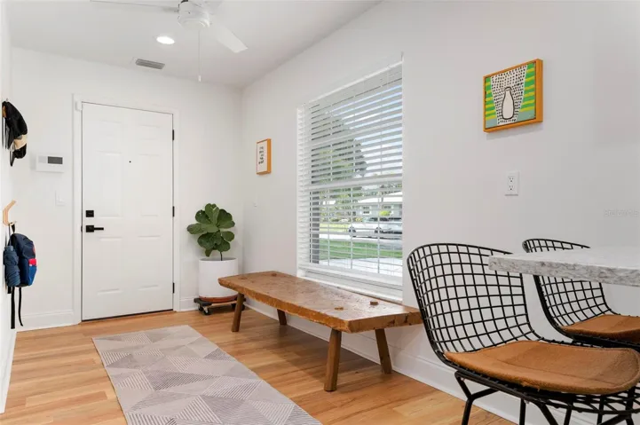This is the door in from the garage and it is so useful as a second foyer/mudroom area.