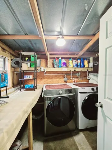Outdoor laundry room. Inside laundry room not pictured.