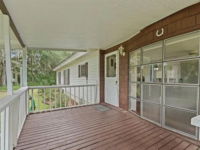 Entry door off porch