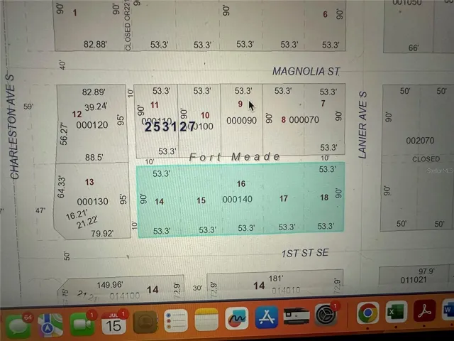Public Records showing 5 potential parcels.  The current dwellings are on the 1st and the last sections.