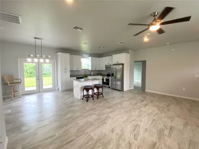 Family room to open kitchen