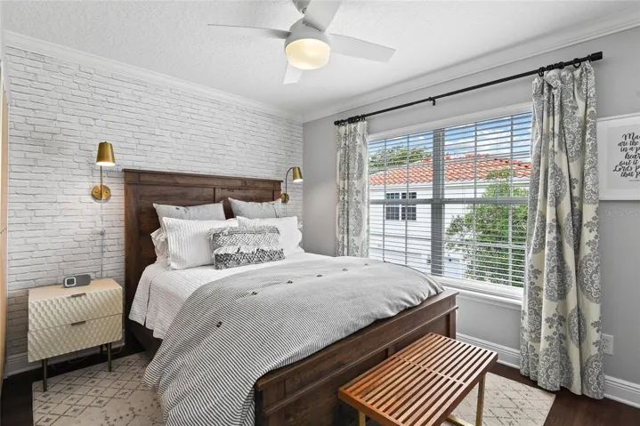 Bedroom Area with designer wallpaper