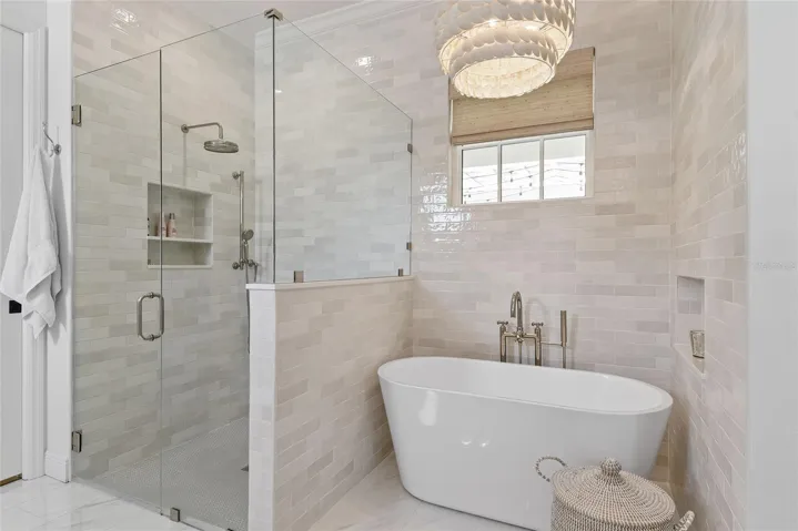 Shower was enlarged plus a separate soaking tub