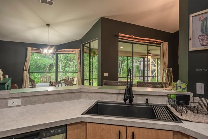 Kitchen is open to living area