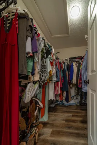 Walk in closet for primary bedroom!