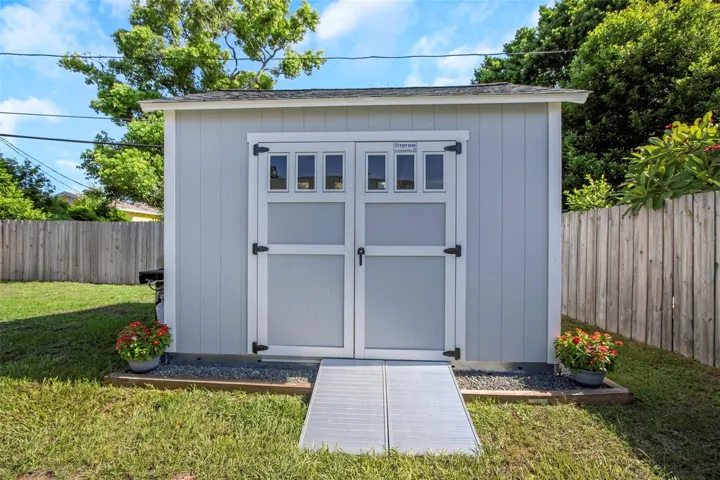 Newly installed large  shed