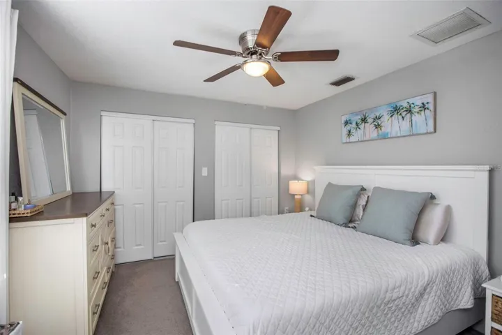 Primary bedroom with double closets