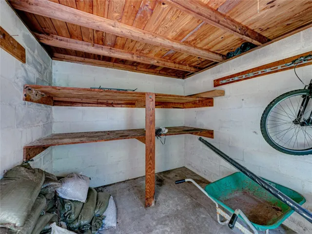 interior of storage bldg
