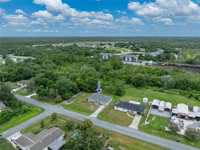 Aerial view looking West