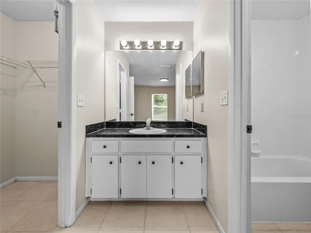 Vanity in primary bedroom