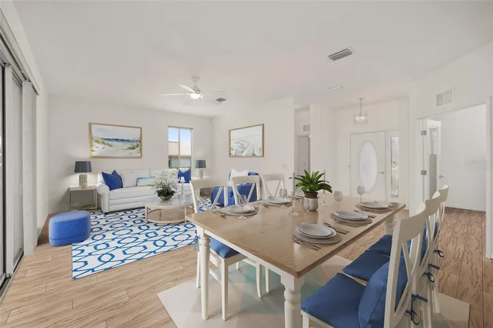 Virtually staged living room