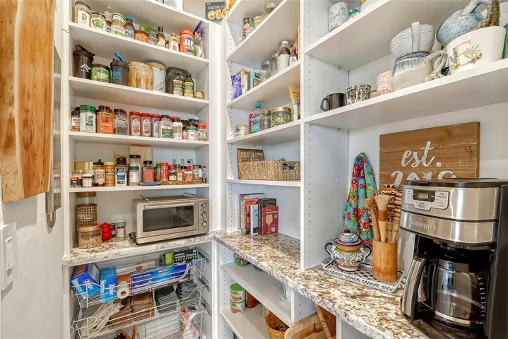 Pantry with granite coffee bar