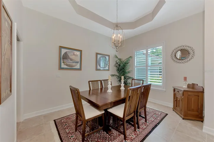 Dining Room with Tray Ceiling.