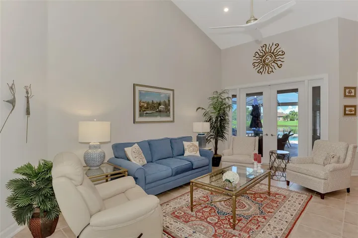 Living room with French Doors