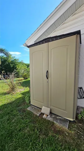 Rubbermaid Roughneck Shed attached to the house