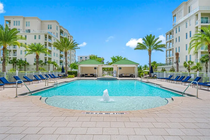 Your heated resort pool, cabanas & restrooms