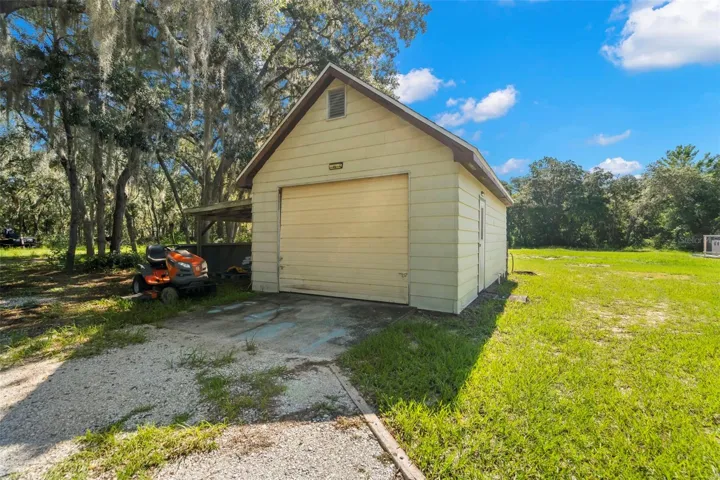 Detached Garage with Carport Cover