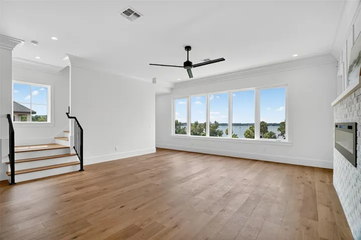 Great room with panoramic lake view