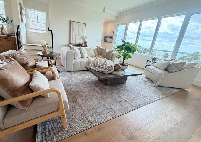Great room with lake view