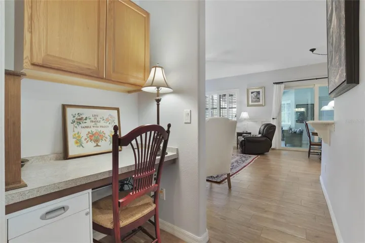 Desk area just off of the family room and kitchen