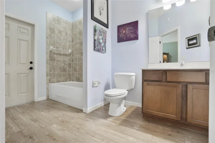 Bathroom off of back bedroom has a door to outside which is great if you want to add a pool