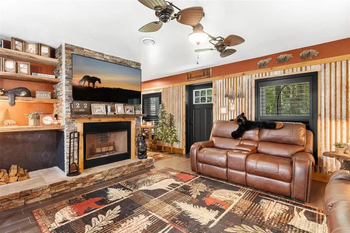 Living Area with Fireplace
