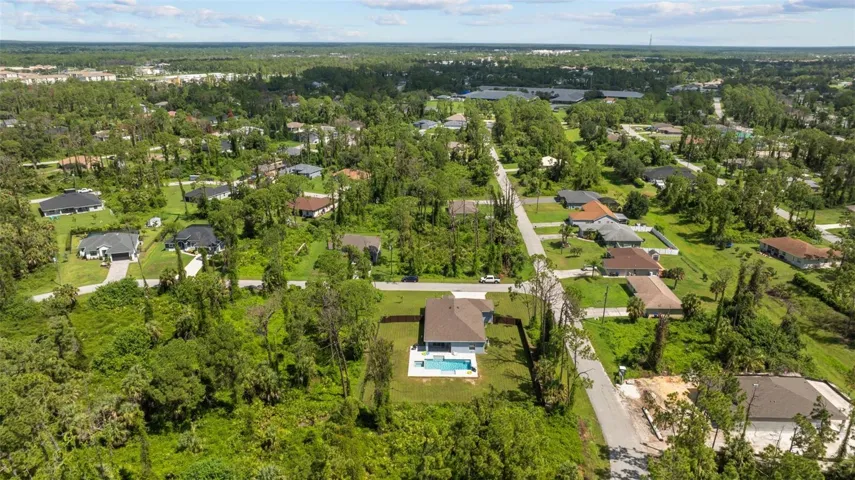 Rear of house ariel drone shot