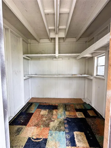 The second is can be accessed around the side and has electricity. Ample space to store items, create a playroom, or a quiet reading nook.