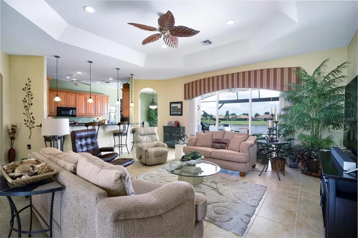 This view from the foyer shows the openness of this St John floor plan home.