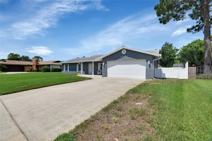 Front view double car garage