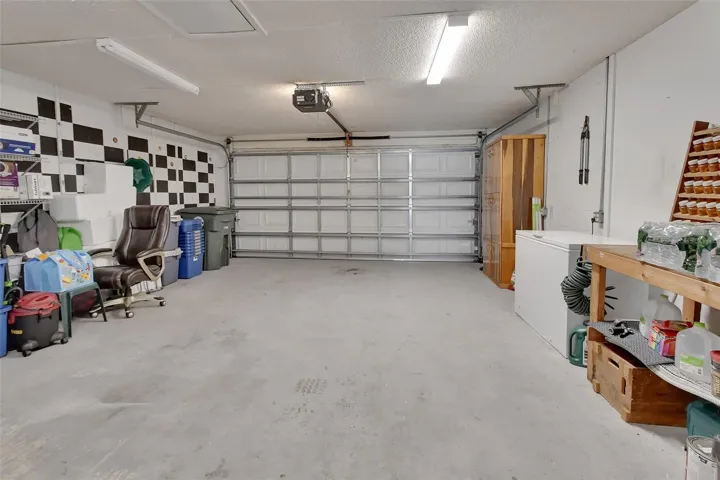 Double car garage. Chest freezer is included