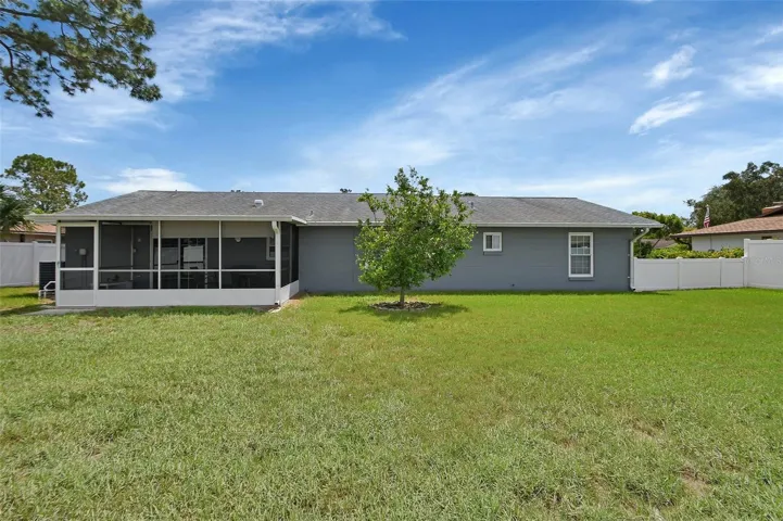 Rear view of the house showing screened porch