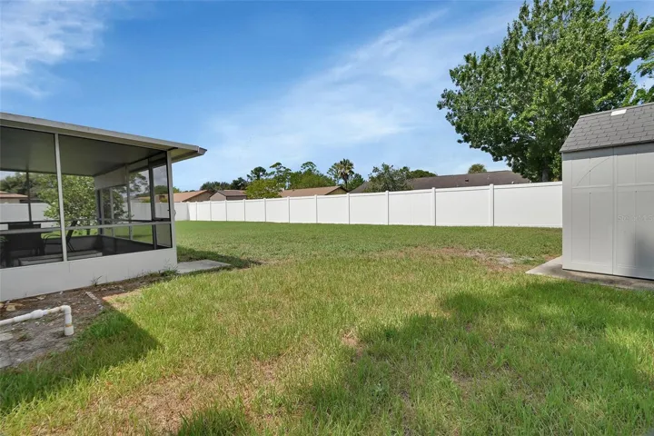 Fenced backyard