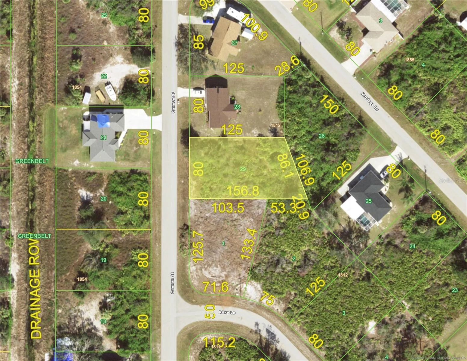 Cleared buildable lot