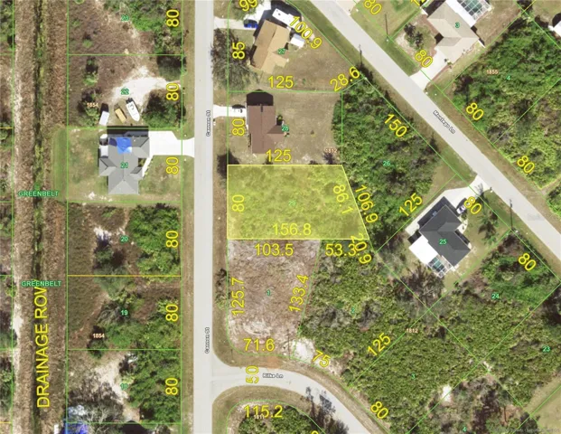 Cleared buildable lot