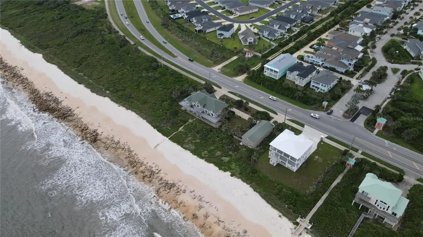 Aerial from beach looking south